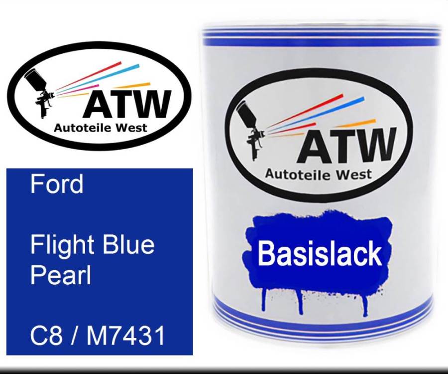 Ford, Flight Blue Pearl, C8 / M7431: 1L Lackdose, von ATW Autoteile West.